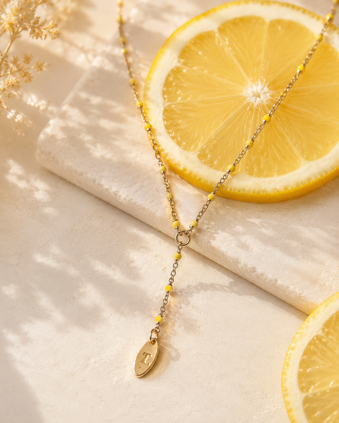 Collier Riviera | perle jaune