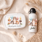 Boîte à goûter et Gourde personnalisable | Animaux jungle