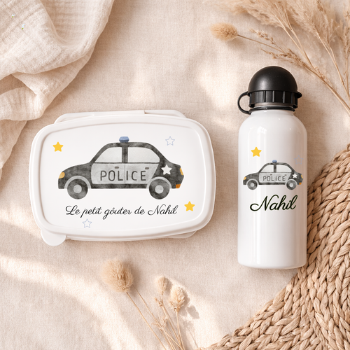 Boîte à goûter et Gourde personnalisable | Policier