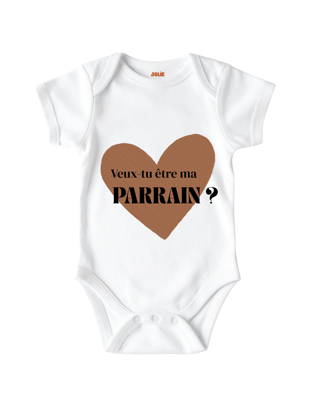 Body Bébé Annonce Parrain Marraine cœur