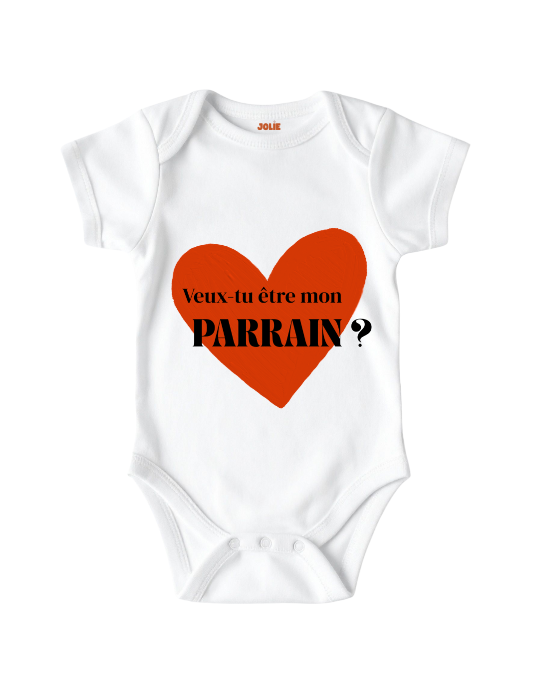 Body Bébé Annonce Parrain Marraine cœur