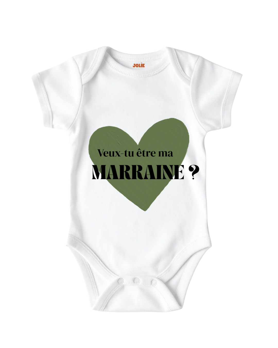 Body Bébé Annonce Parrain Marraine cœur