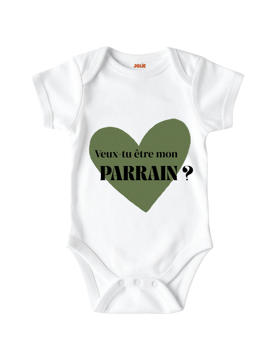 Body Bébé Annonce Parrain Marraine cœur