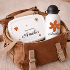 Boîte à goûter et Gourde personnalisable | Fleur