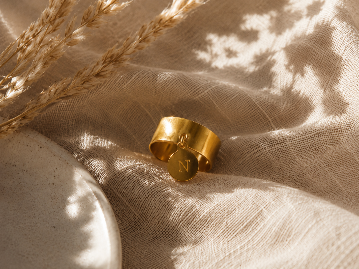 Bague Breloque personnalisable | Initiale