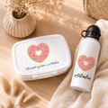 Boîte à goûter et Gourde personnalisable | Donuts coeur