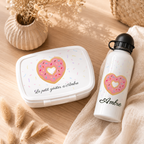 Boîte à goûter et Gourde personnalisable | Donuts coeur