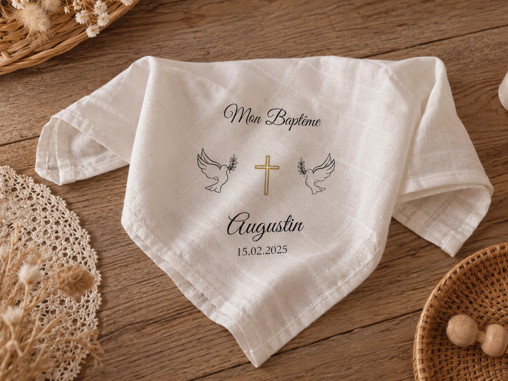 Echarpe de baptême personnalisée