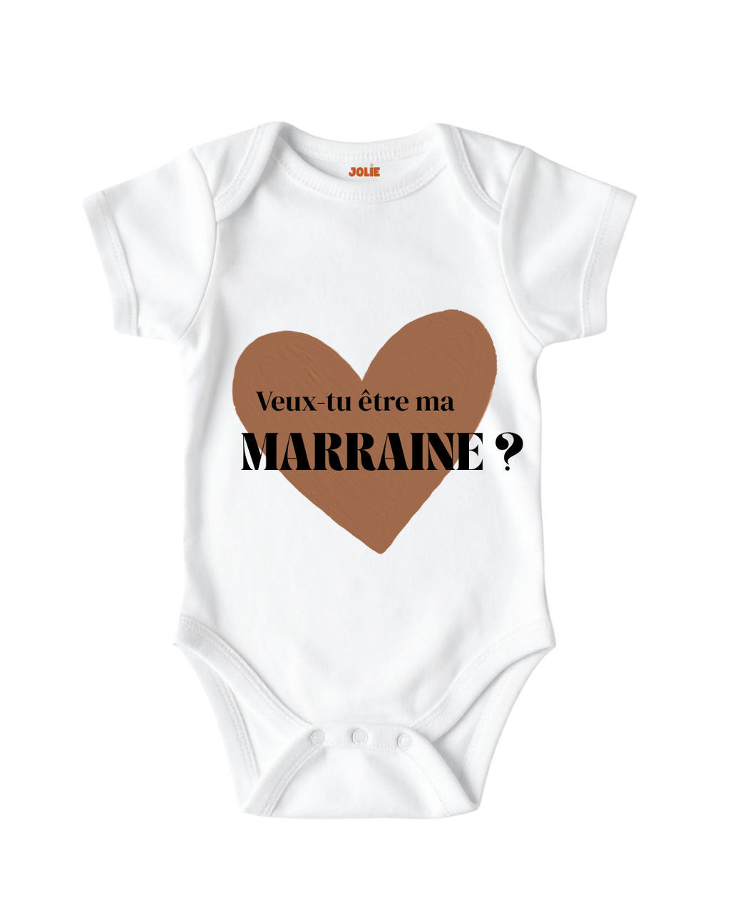 Body Bébé Annonce Parrain Marraine cœur