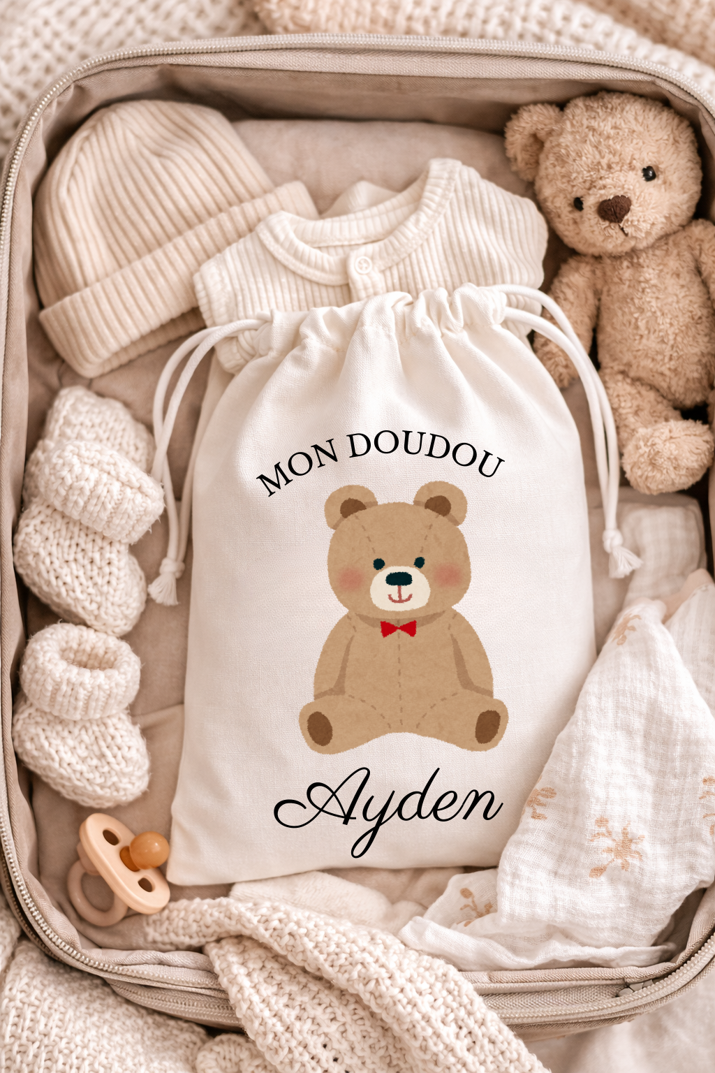 Pochon bébé | Doudou Ourson