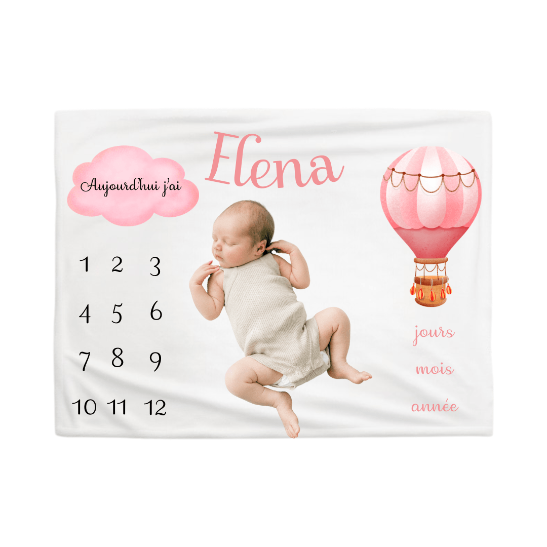 couverture étape pour bébé fille personnalisée 