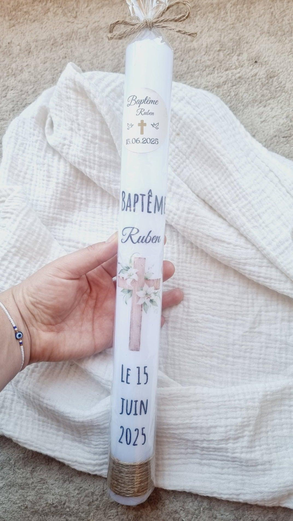 cierge personnalise pour bapteme