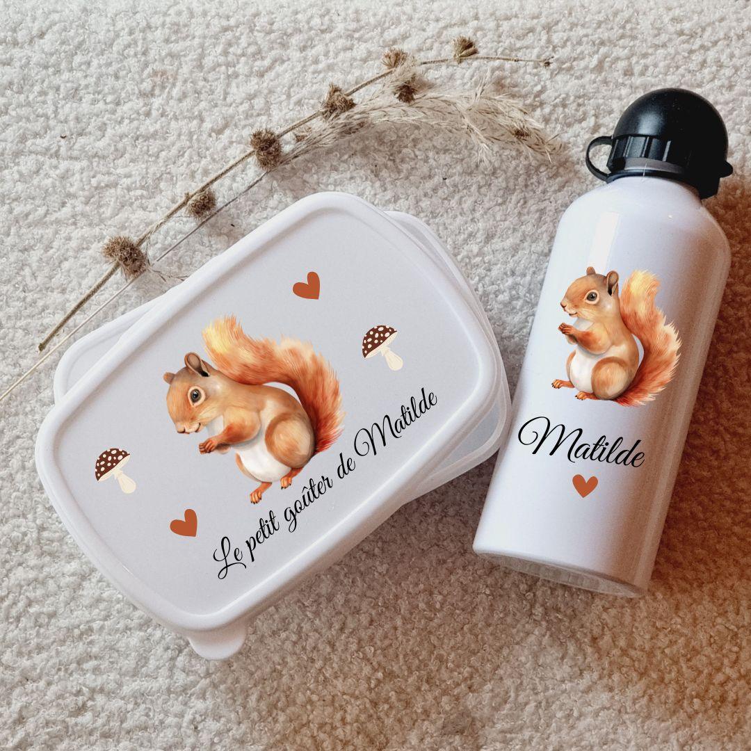 kit et boite à gouter écureuil personnalisée pour enfant