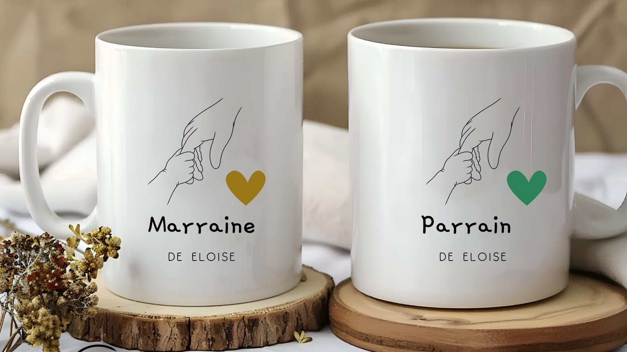 mug parrain et marraine personnalisée 