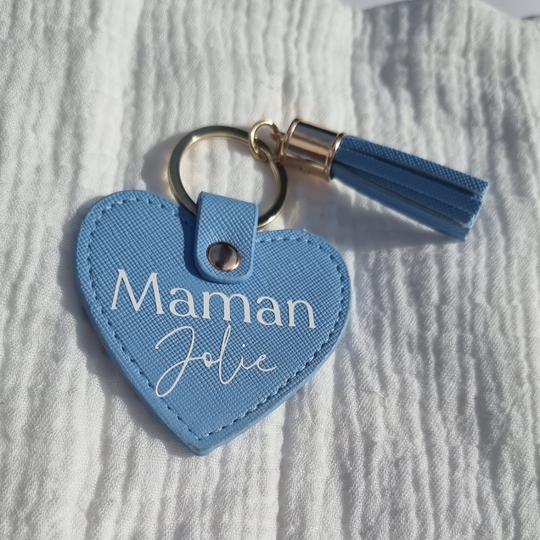 porte clé en simili cuir personnalisable, cadeaux pour mamie , soeur, tata , marraine