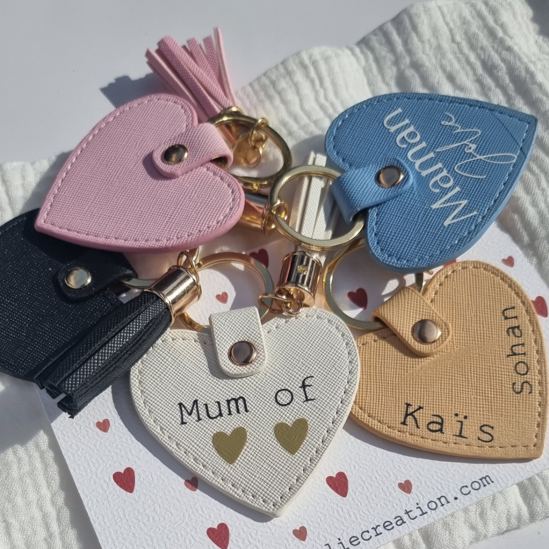 porte clé en simili cuir personnalisable, cadeaux pour mamie , soeur, tata , marraine